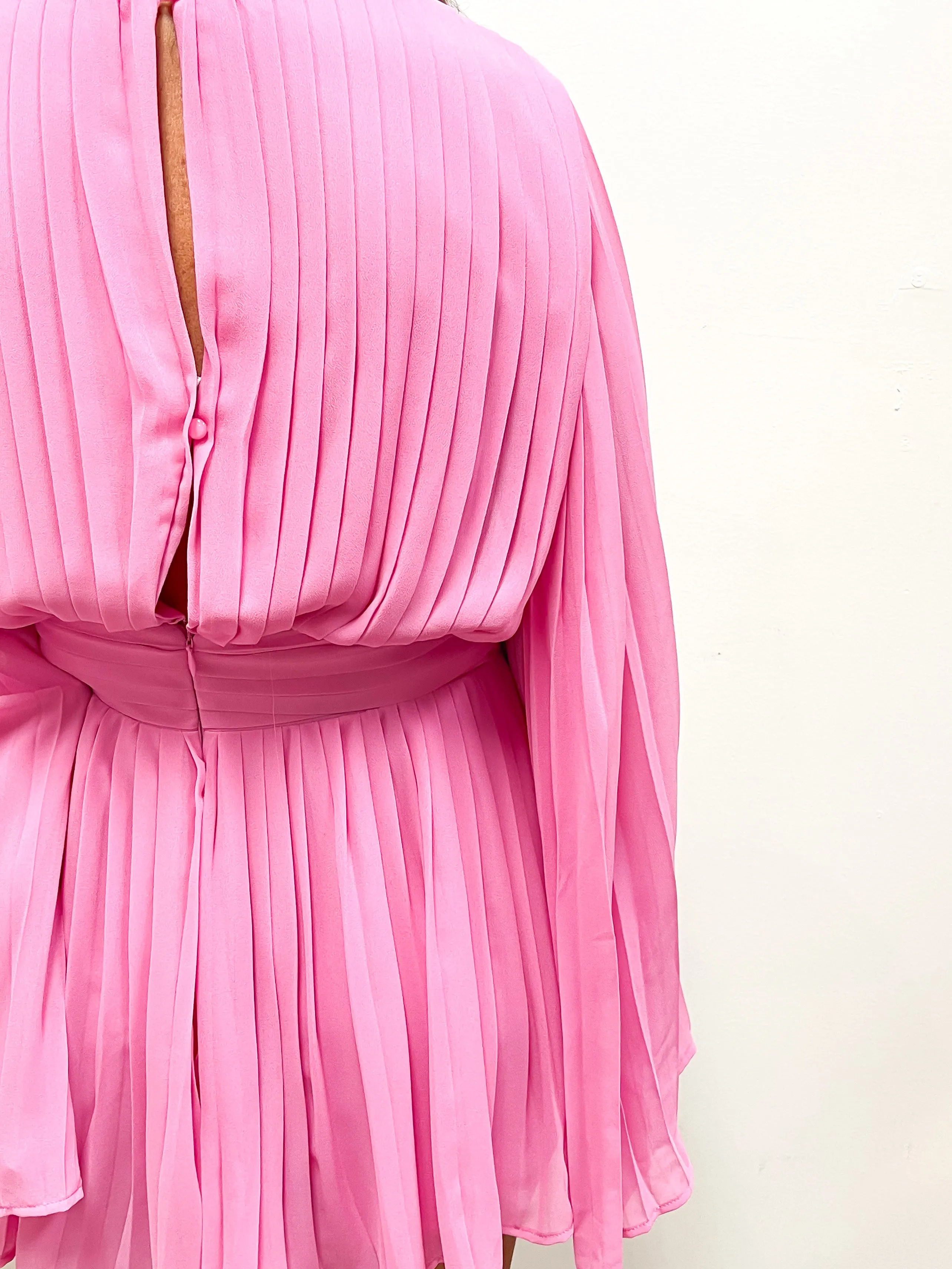 LBLOX Pleated Romper - Bubble Gum Pink