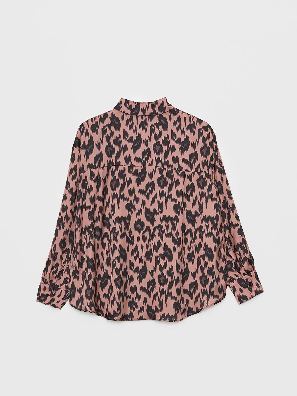 LCW Vision Patterned Long Sleeve Oversize Women's Satin Shirt