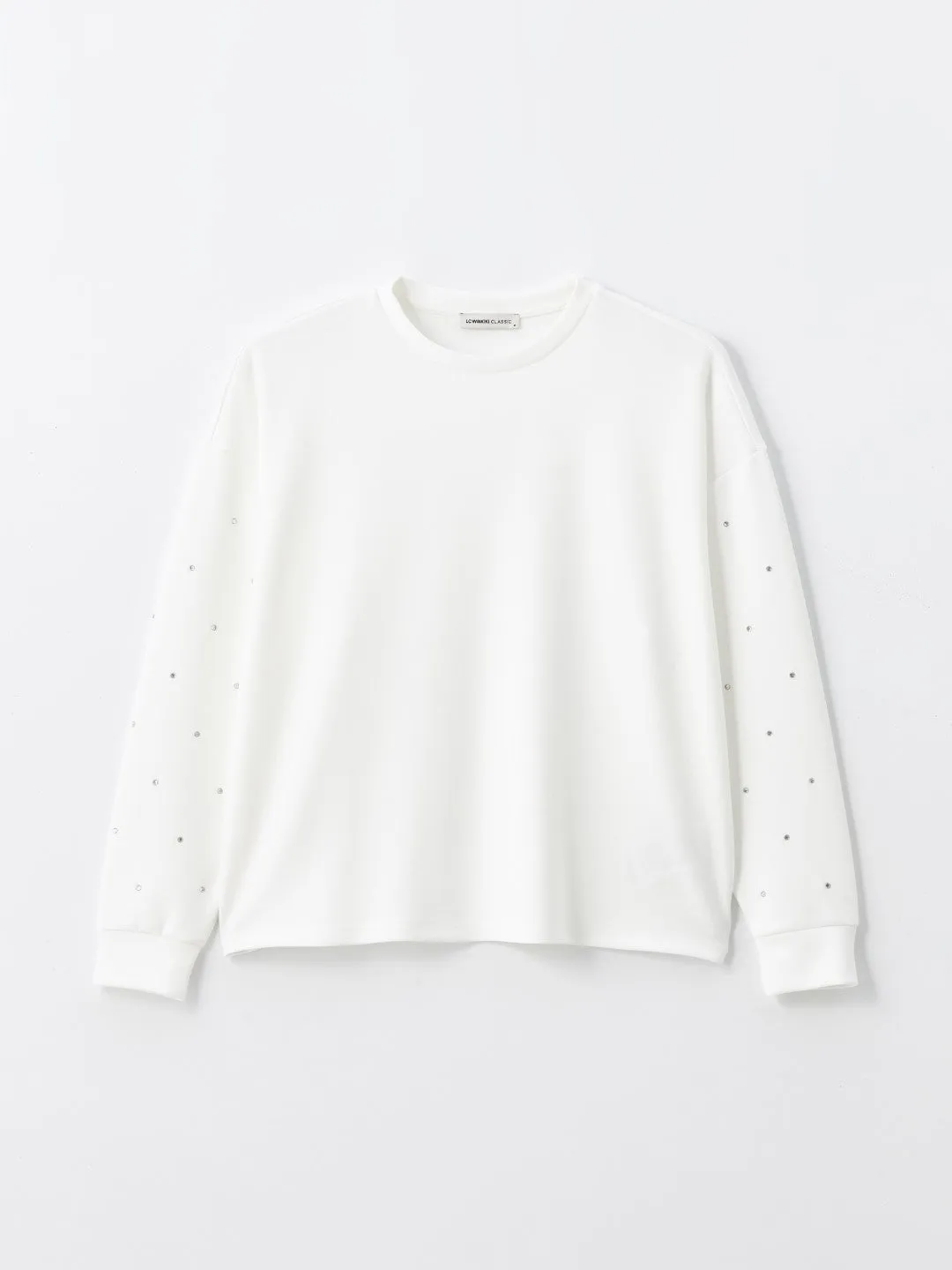 LCWAIKIKI Basic

New Black Crew Neck Shiny Stone Printed Long Sleeve Women's Blouse