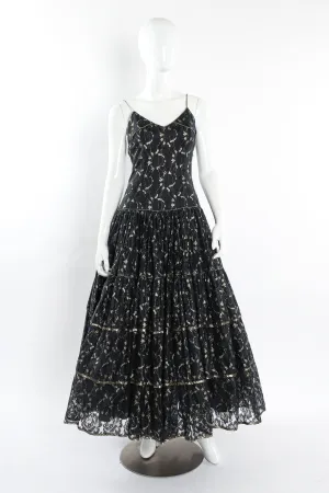 Leaf Floral Lace Tiered Gown