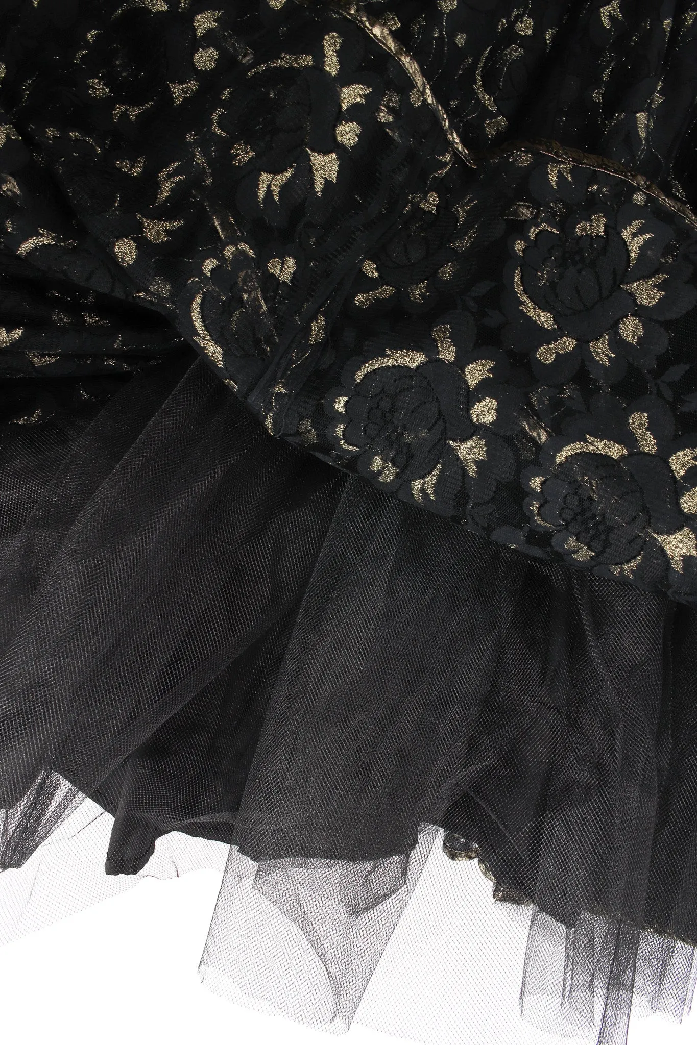 Leaf Floral Lace Tiered Gown
