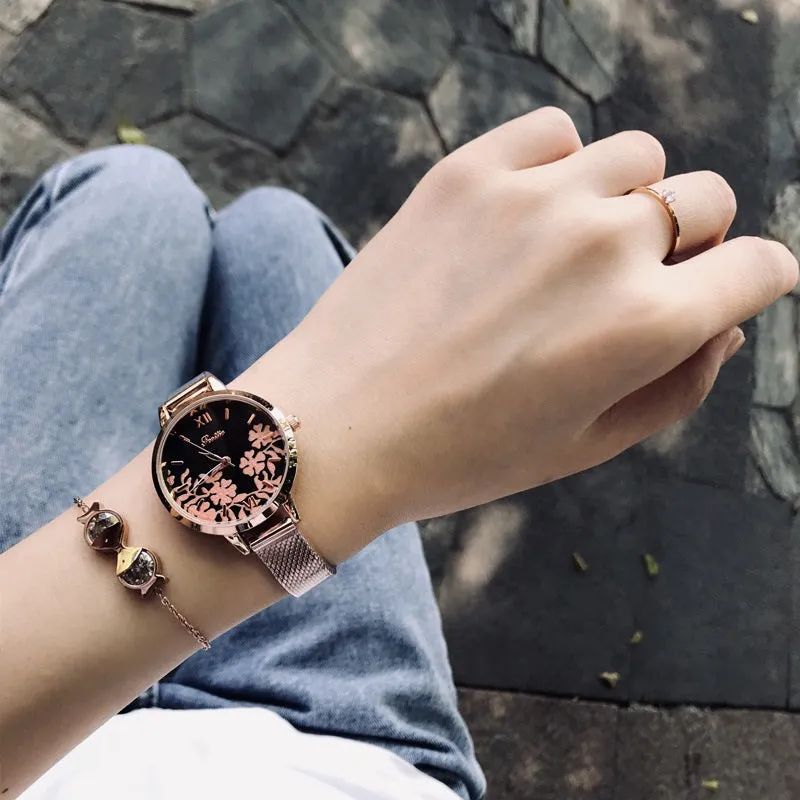 Leisure Flower Pattern Women's Watch