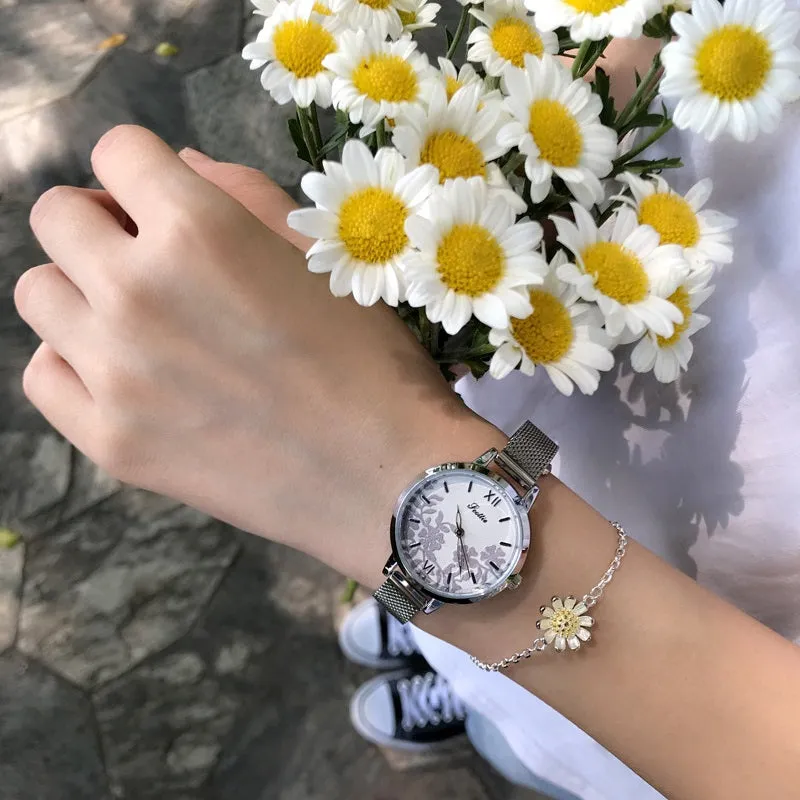 Leisure Flower Pattern Women's Watch