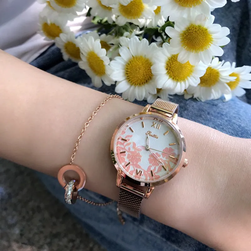 Leisure Flower Pattern Women's Watch