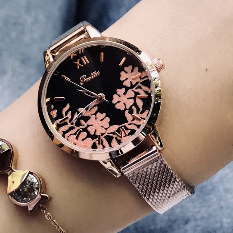Leisure Flower Pattern Women's Watch