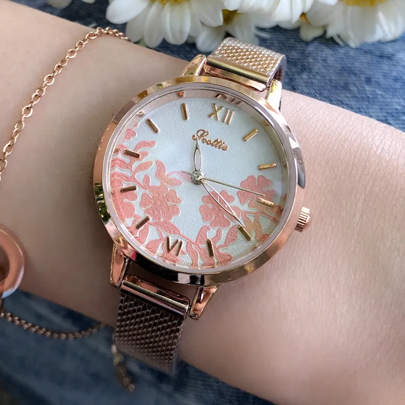 Leisure Flower Pattern Women's Watch