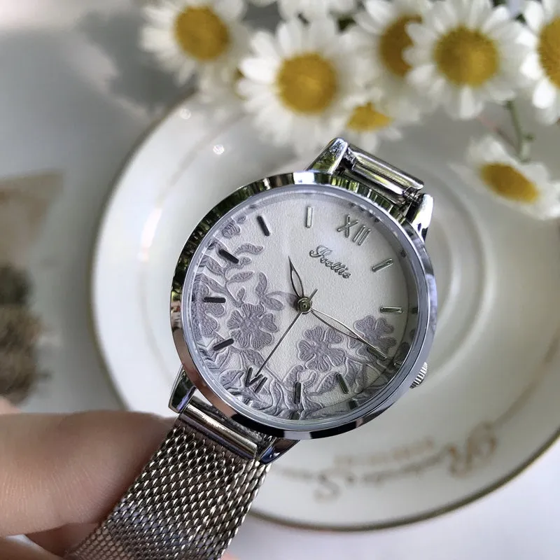 Leisure Flower Pattern Women's Watch