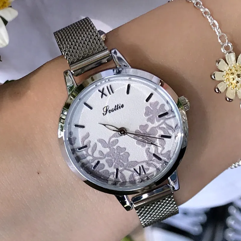 Leisure Flower Pattern Women's Watch