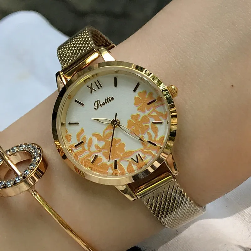 Leisure Flower Pattern Women's Watch