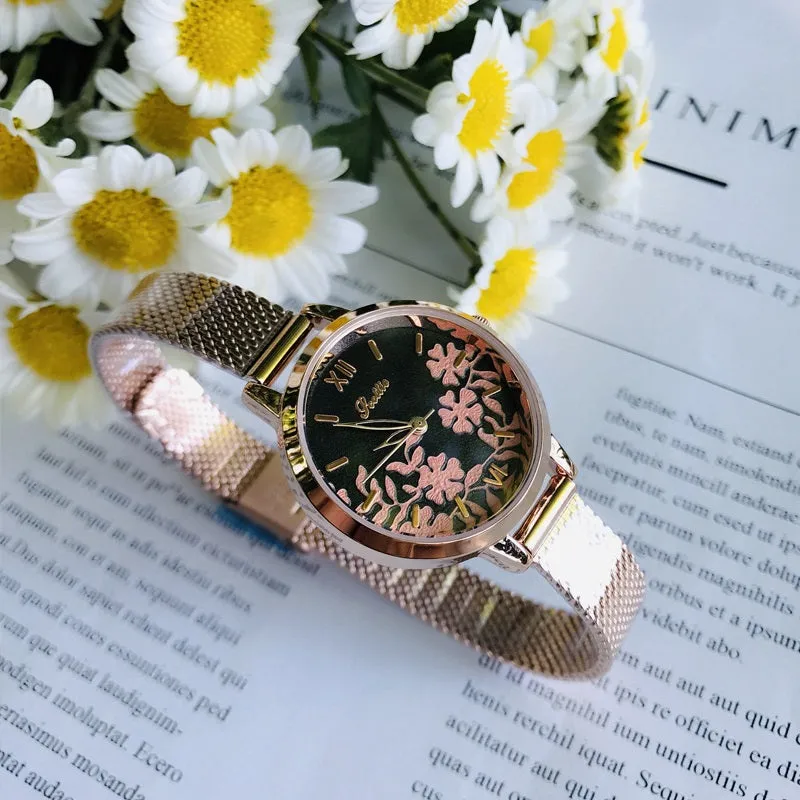 Leisure Flower Pattern Women's Watch