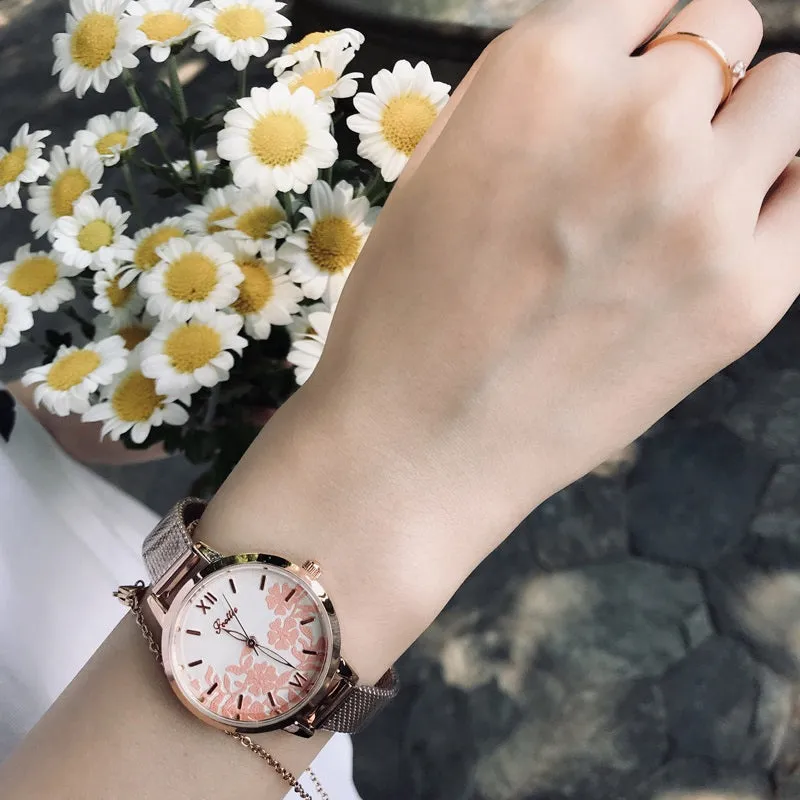 Leisure Flower Pattern Women's Watch