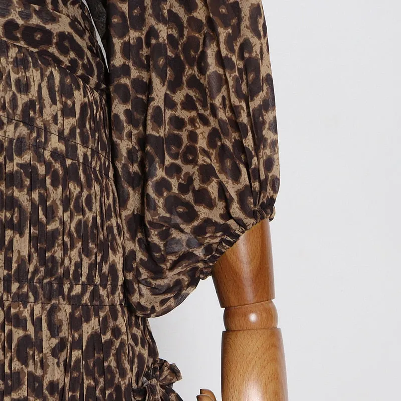 Leopard Ruffles Dress