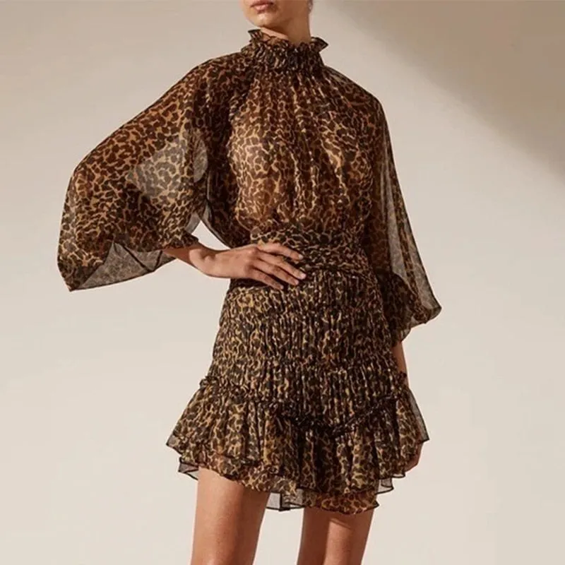 Leopard Ruffles Dress