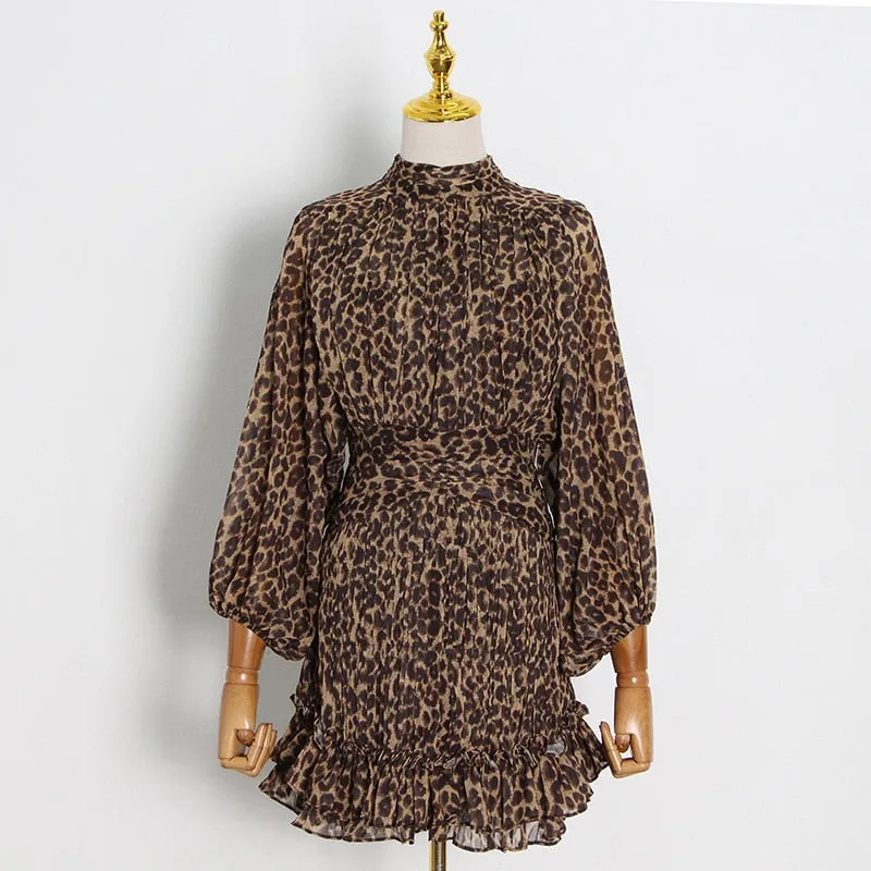 Leopard Ruffles Dress