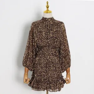 Leopard Ruffles Dress