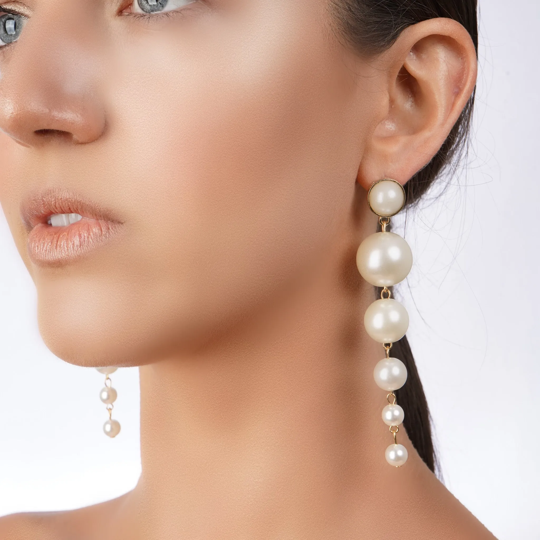 Long Distance Pearl Drop Earrings