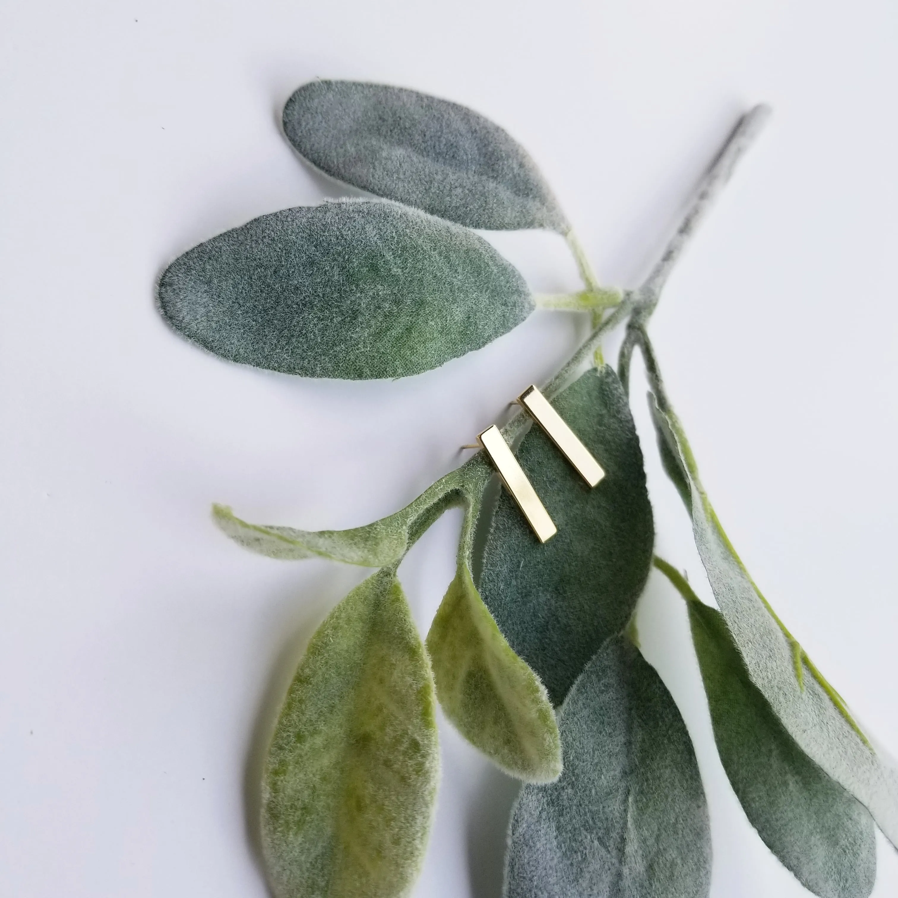 Long Gold Bar Earrings