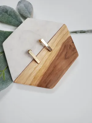 Long Gold Bar Earrings