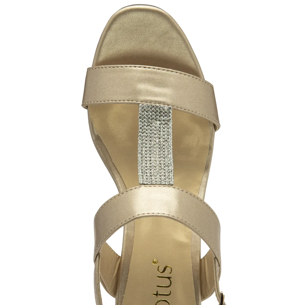 Lotus Ilaria Gold/Diamante Sandals