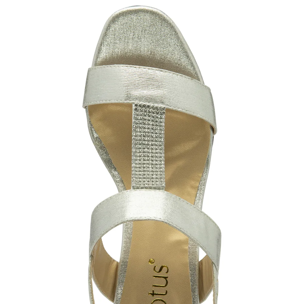 Lotus Ilaria Silver/Diamante Sandals
