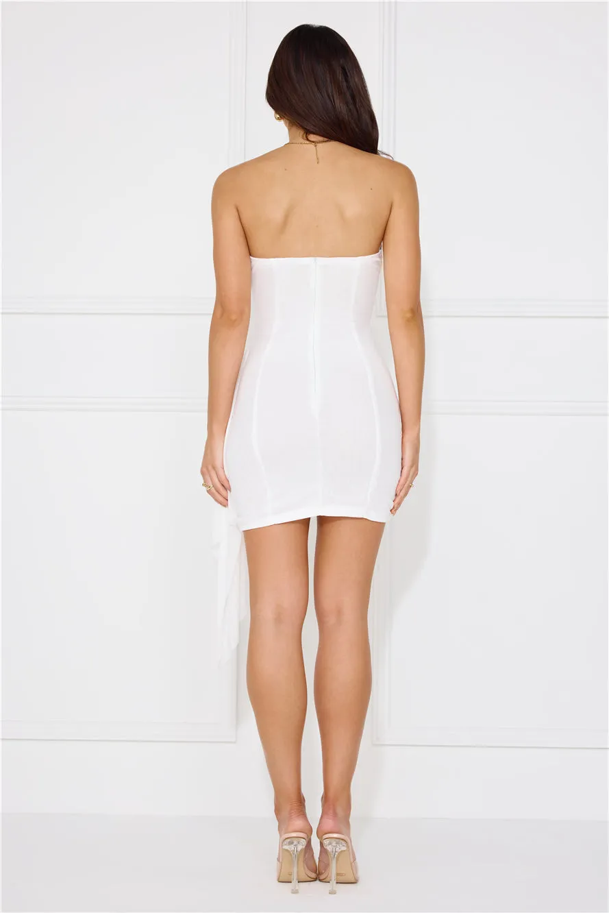 Love Across Time Mesh Strapless Mini Dress White