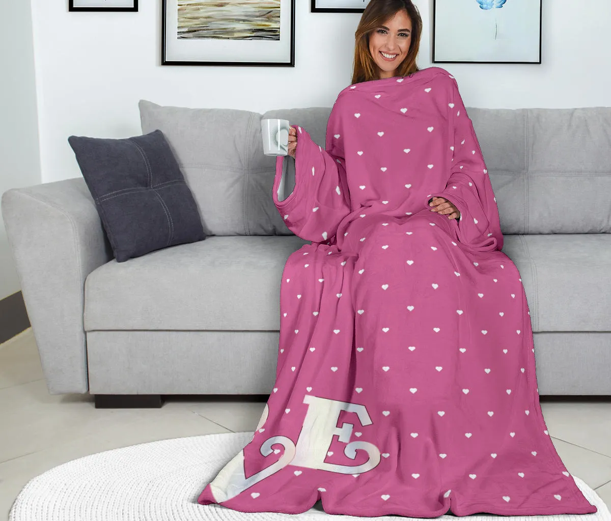 Love Motif Adult Sleeve Blanket