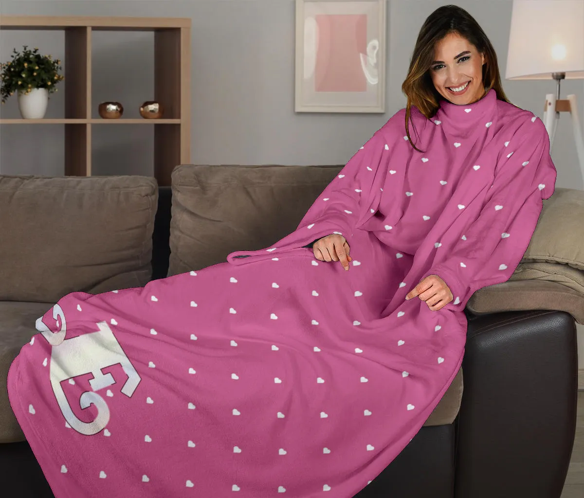 Love Motif Adult Sleeve Blanket