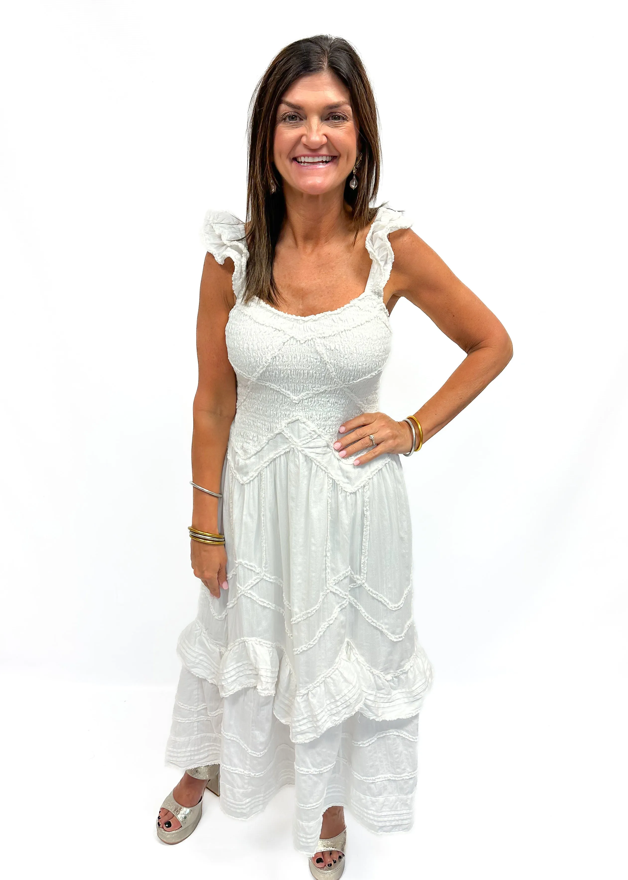 Love Shack Fancy Brin Dress - Bright White