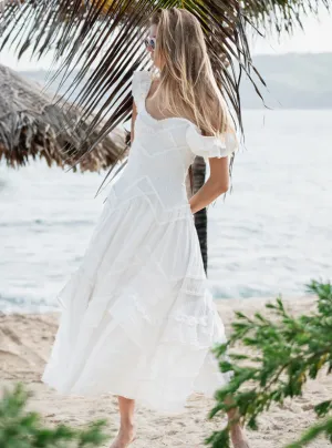Love Shack Fancy Brin Dress - Bright White