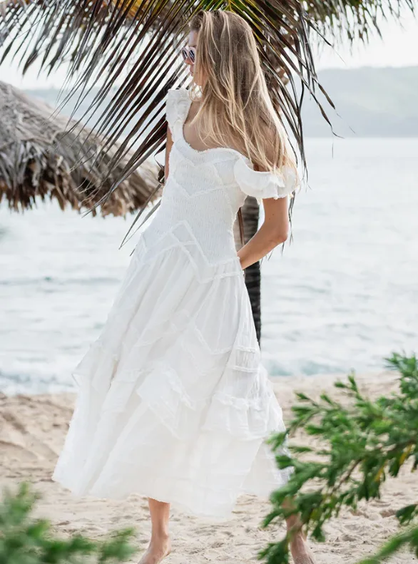 Love Shack Fancy Brin Dress - Bright White