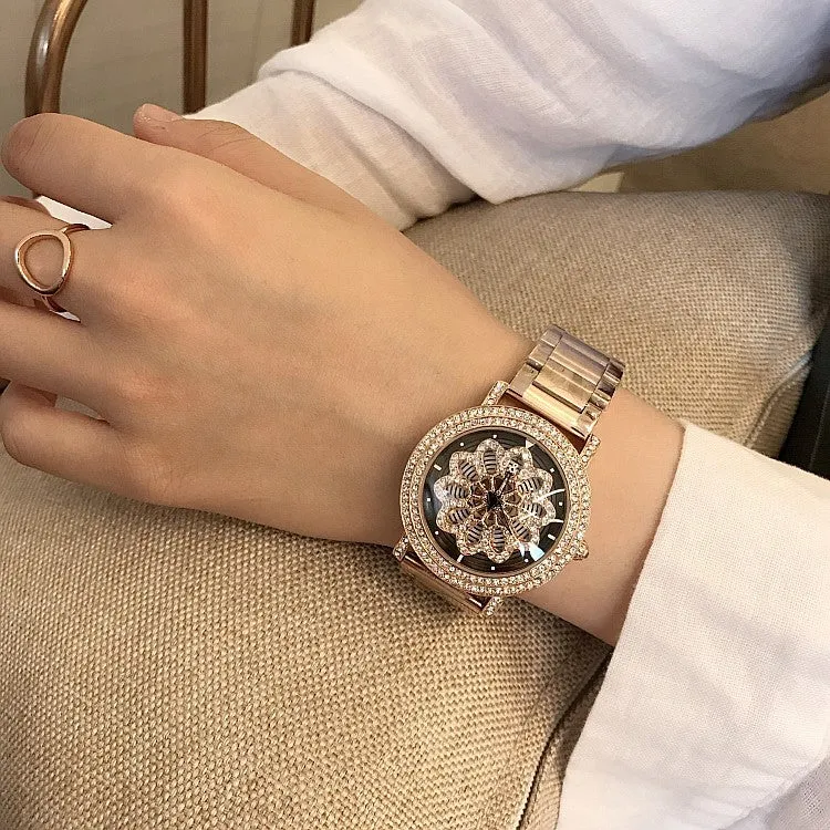 Lovely Flower Stainless Steel Women's Watch