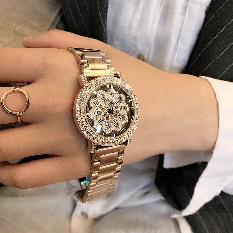 Lovely Flower Stainless Steel Women's Watch