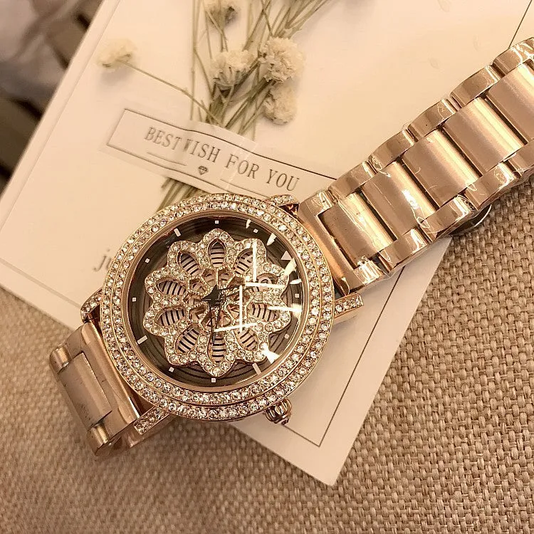 Lovely Flower Stainless Steel Women's Watch