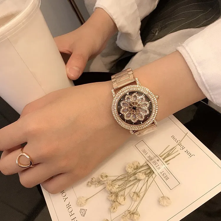 Lovely Flower Stainless Steel Women's Watch