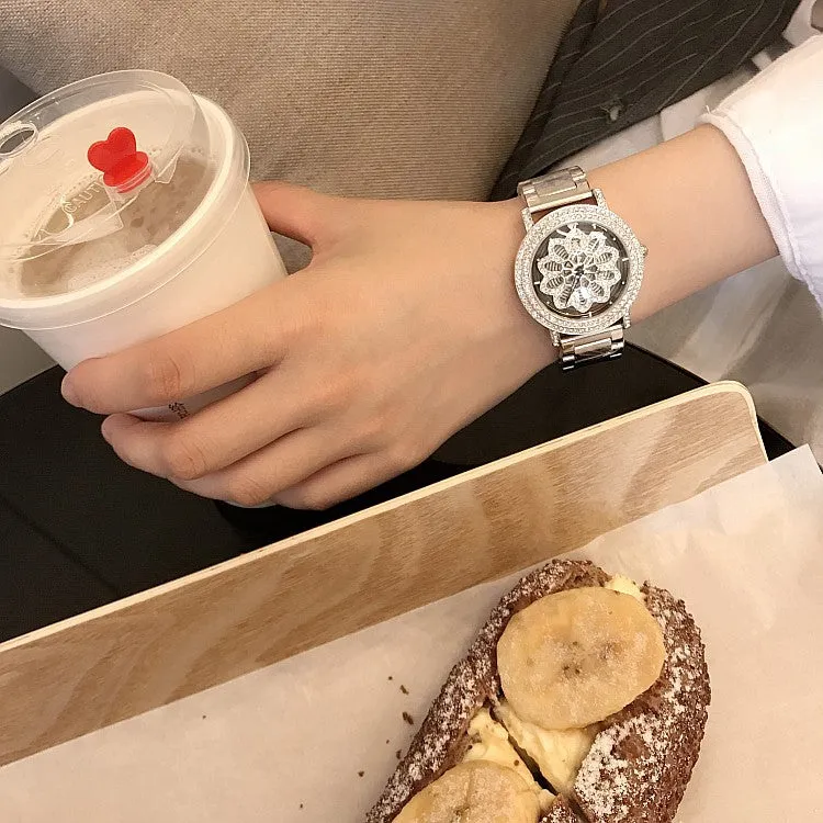 Lovely Flower Stainless Steel Women's Watch