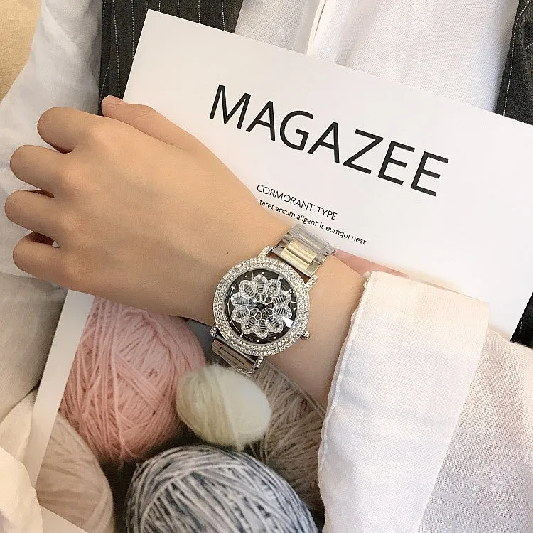 Lovely Flower Stainless Steel Women's Watch