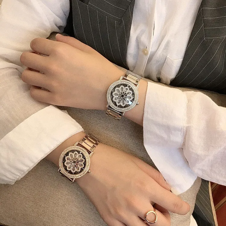 Lovely Flower Stainless Steel Women's Watch