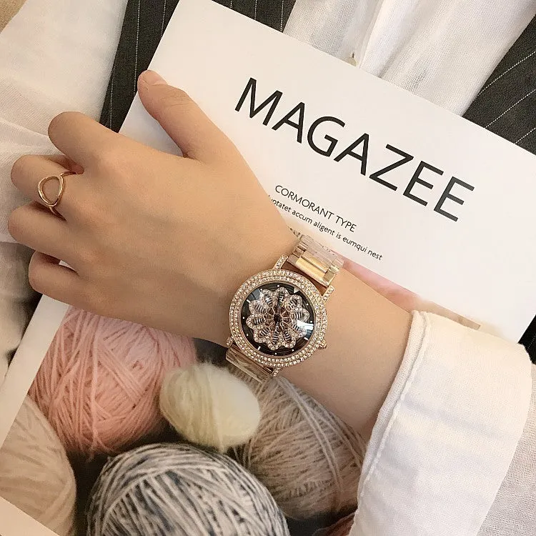 Lovely Flower Stainless Steel Women's Watch
