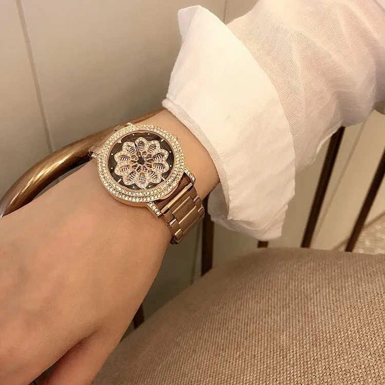 Lovely Flower Stainless Steel Women's Watch