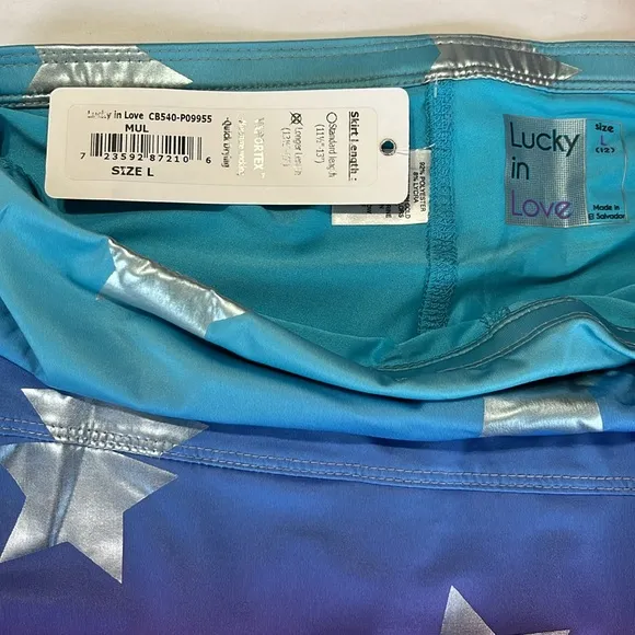 Lucky in Love Women's Long Star Bright Skort NWT