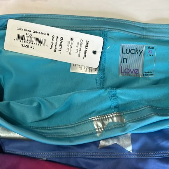 Lucky in Love Women's Long Star Bright Skort NWT