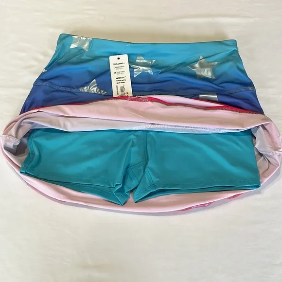 Lucky in Love Women's Long Star Bright Skort NWT