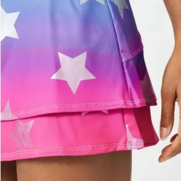 Lucky in Love Women's Long Star Bright Skort NWT