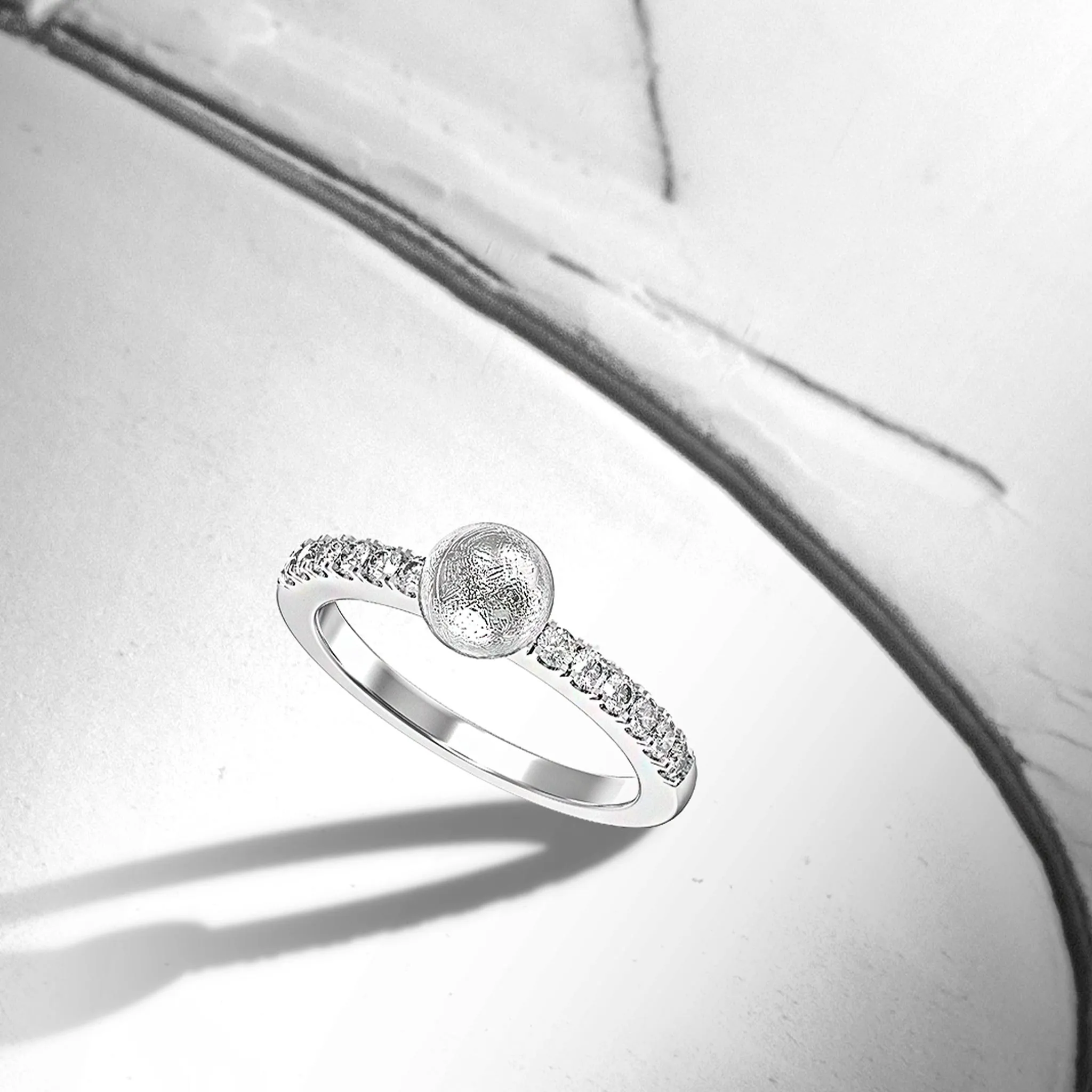 Luna Sphere Meteorite Ring