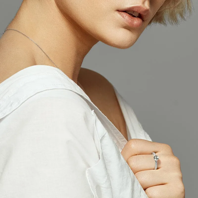 Luna Sphere Meteorite Ring