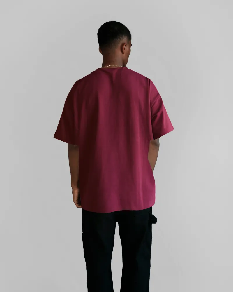 Luxe Oversized Tee - Maroon