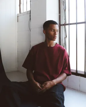 Luxe Oversized Tee - Maroon