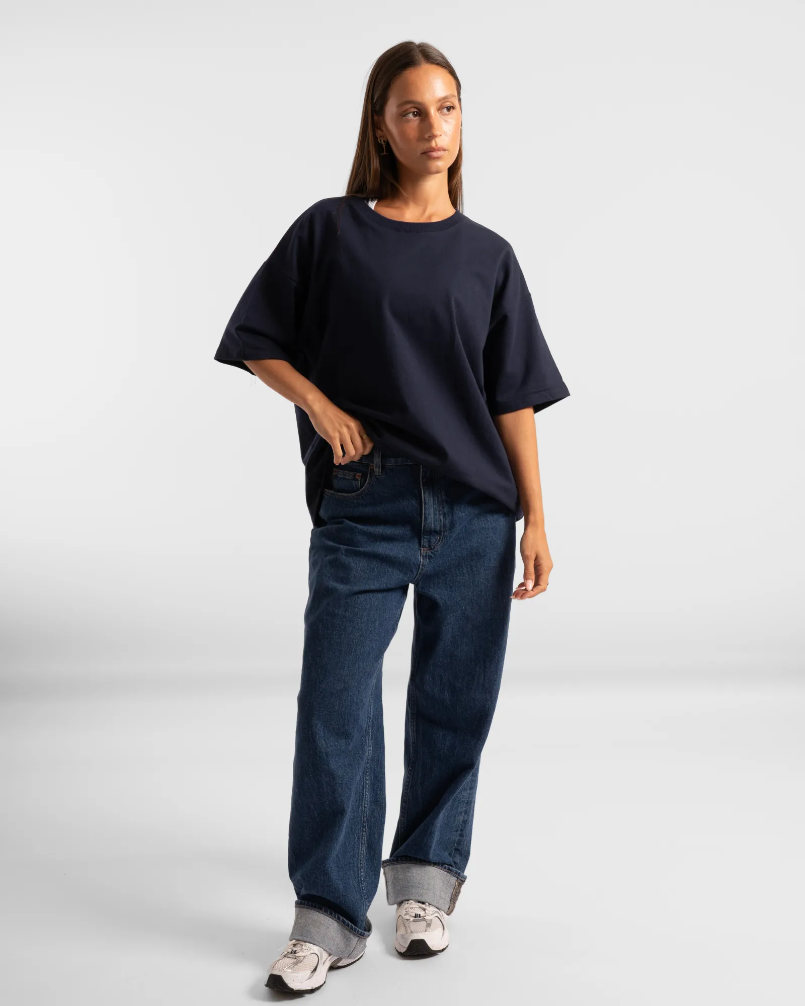 Luxe Oversized Tee - Navy