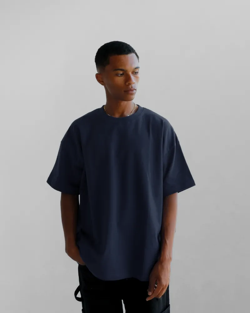 Luxe Oversized Tee - Navy