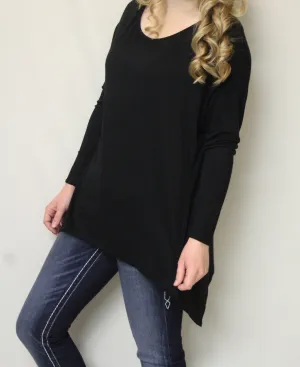 Luxe USA | Slouchy Dolman Top Black